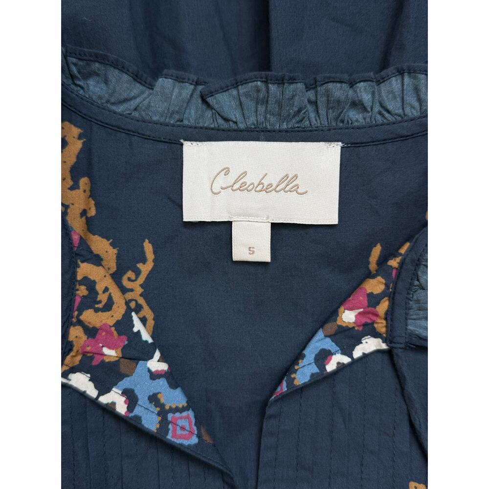 NWOT Cleobella Ivana Mini Boho Autumn Dress Organic Cotton Venezia Blue Small - Picture 9 of 9